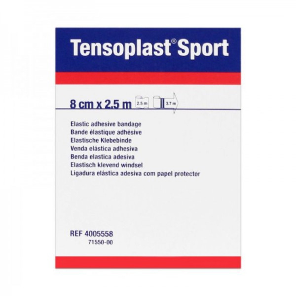 Tensoplast Sport 8 cm x 2,5 mètres : Bande élastique adhésive poreuse Tensoplast Sport 8 cm x 2,5 mètres : Bande élastique adhésive poreuse