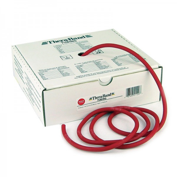 Thera Band Tubing 7.5m : Tubes en latex de résistance moyenne - Couleur rouge