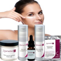 Traitement cosmétique intensif anti-âge Kosmetiké: sérum tenseur + concentré régénérant + crème anti-âge + contour des yeux + voile de collagène Traitement cosmétique intensif anti-âge Kosmetiké: sérum tenseur + concentré régénérant + crème anti-âge + contour des yeux + voile de collagène