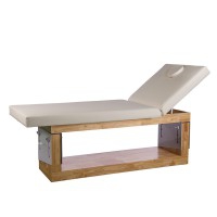 Lit fixe SPA Occi Wooden Bed: Avec deux sections, structure en bois naturel et inclinaison réglable Lit fixe SPA Occi Wooden Bed: Avec deux sections, structure en bois naturel et inclinaison réglable