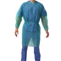 Blouses jetables en polypropylène 20 grammes : EPI Catégorie I, fermeture arrière avec rubans et poignets élastiques (10 unités) Blouses jetables en polypropylène 20 grammes : EPI Catégorie I, fermeture arrière avec rubans et poignets élastiques (10 unités)