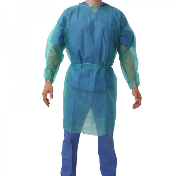 Blouses jetables en polypropylène 20 grammes : EPI Catégorie I, fermeture arrière avec rubans et poignets élastiques (10 unités) Blouses jetables en polypropylène 20 grammes : EPI Catégorie I, fermeture arrière avec rubans et poignets élastiques (10 unités)