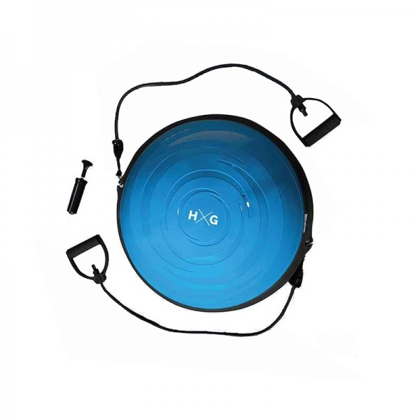 Ballon Bosu Kinefis avec gonfleur et élastiques HxG - Coloris Bleu (58 x 20 cm)
