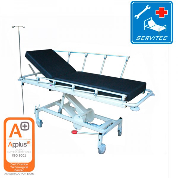 Chariot civière d'urgence Kinefis Mercury I, avec structure très robuste et durable et tige IV incluse Chariot civière d'urgence Kinefis Mercury I, avec structure très robuste et durable et tige IV incluse