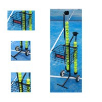 Tennis / Paddle Ball Carrier : Panier mobile et séparateurs ronds pour deux tubes collecteurs de balles et capacité de 80 balles