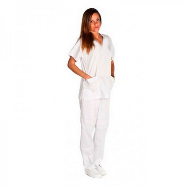 Blouse sanitaire blanche unisexe Kinefis. Tergal 200 grammes. Fabrication nationale.