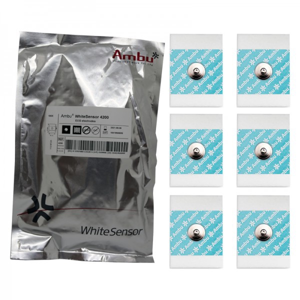Électrode pour support de surveillance ECG - Gel solide - Taille adulte - 28 mm x 44 mm (Sac 100 unités) Électrode pour support de surveillance ECG - Gel solide - Taille adulte - 28 mm x 44 mm (Sac 100 unités)