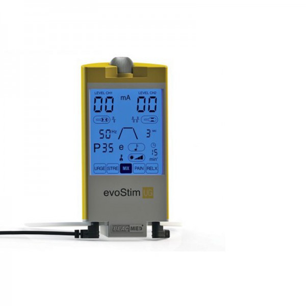 Unité thérapeutique EvoStim UG : deux canaux d'électrostimulation périnéale. Composé de piles, manuel d'instructions, câbles de connexion et sonde vaginale ou anale. Parfait pour la rééducation de l'incontinence Unité thérapeutique EvoStim UG : deux canaux d'électrostimulation périnéale. Composé de piles, manuel d'instructions, câbles de connexion et sonde vaginale ou anale. Parfait pour la rééducation de l'incontinence