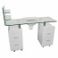Table de manucure Pezi : Aspirateur, sac, double colonne de tiroirs et coussin repose-mains Table de manucure Pezi : Aspirateur, sac, double colonne de tiroirs et coussin repose-mains