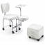 Fauteuil de pédicure Tendy: équipé d'un tabouret et d'une commode Fauteuil de pédicure Tendy: équipé d'un tabouret et d'une commode