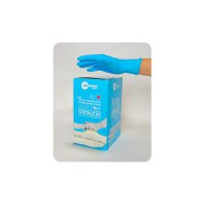 Gants en nitrile, non poudrés, stériles : bleus, certifiés 374-5 (boîte de 100)