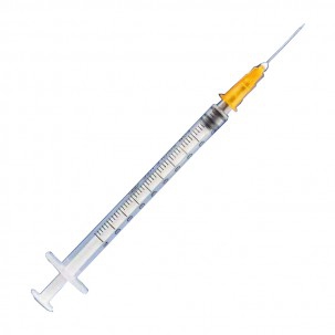 Seringue jetable sans espace mort - 1ml - 25G 1 "- Convient pour la vaccination contre le COVID (boîte de 100 unités)