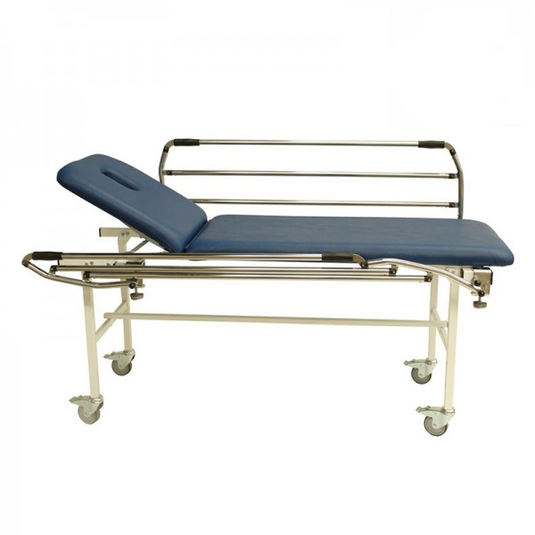 Brancard fixe à deux corps Kinefis Extreme : avec structure en acier soudé, dossier réglable, pieds et mains courantes pliables et trou pour le visage Brancard fixe à deux corps Kinefis Extreme : avec structure en acier soudé, dossier réglable, pieds et mains courantes pliables et trou pour le visage