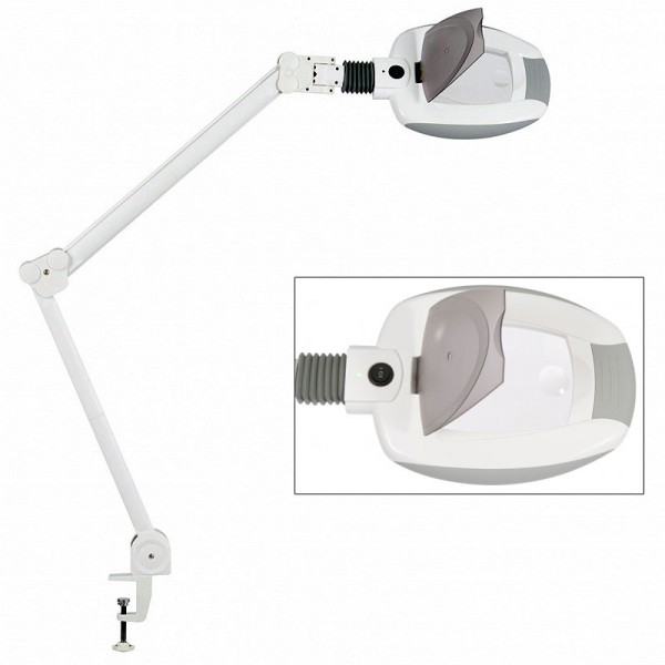 Lampe loupe LED à lumière froide Ampli avec trois grossissements (base de fixation par pince)