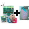 Pack: Manuel de cassette de kinésiologie + 6 rouleaux de pansement pour bandage neuromusculaire Temtex Kinesiology Tape