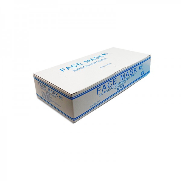 Masque double couche avec élastiques: pas d'odeur, respirant, hypoallergénique (boîte de 50 unités)