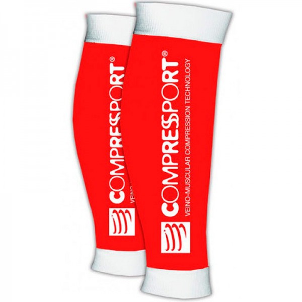Compressport R2 - Chaussettes de compression molletières - couleur Rouge