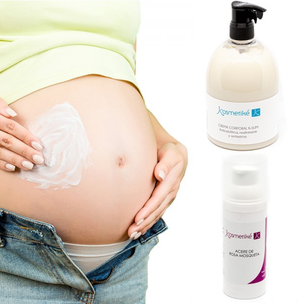 Traitement Cosmétique Anti-Vergetures - Spécial Femmes Enceintes : Huile de Rose Musquée 100% naturelle + Crème Corporelle Professionnelle Kosmetiké K-Slim 500 cc Traitement Cosmétique Anti-Vergetures - Spécial Femmes Enceintes : Huile de Rose Musquée 100% naturelle + Crème Corporelle Professionnelle Kosmetiké K-Slim 500 cc