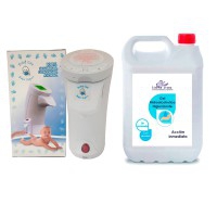 Pack Santé: Distributeur automatique de gel Baby Safe + Gel hydroalcoolique assainissant Kinefis (flacon de 5 litres) Pack Santé: Distributeur automatique de gel Baby Safe + Gel hydroalcoolique assainissant Kinefis (flacon de 5 litres)