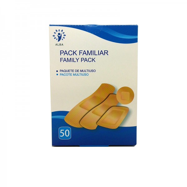 Pack familial de pansements Kinefis - 50 unités de quatre tailles différentes