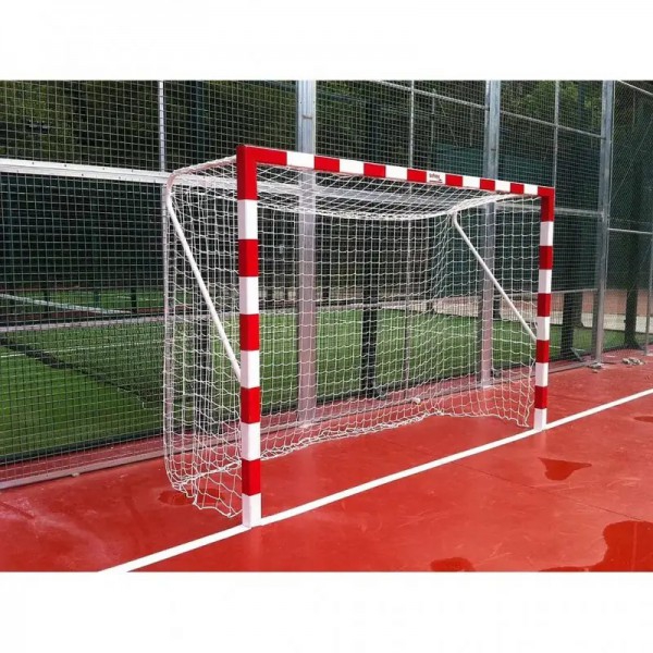 Lot de 2 buts fixes de futsal et handball en aluminium Lot de 2 buts fixes de futsal et handball en aluminium