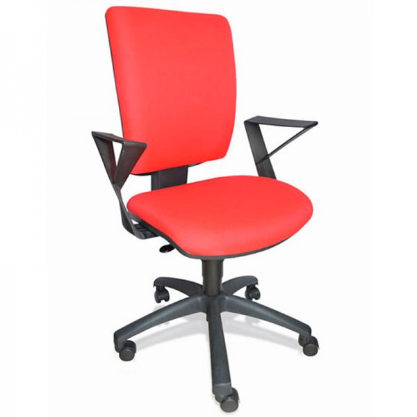 Chaise pivotante Flash avec structure noire, base en PPR et revêtement en Baly (Textile), Bonday ou éco-cuir
