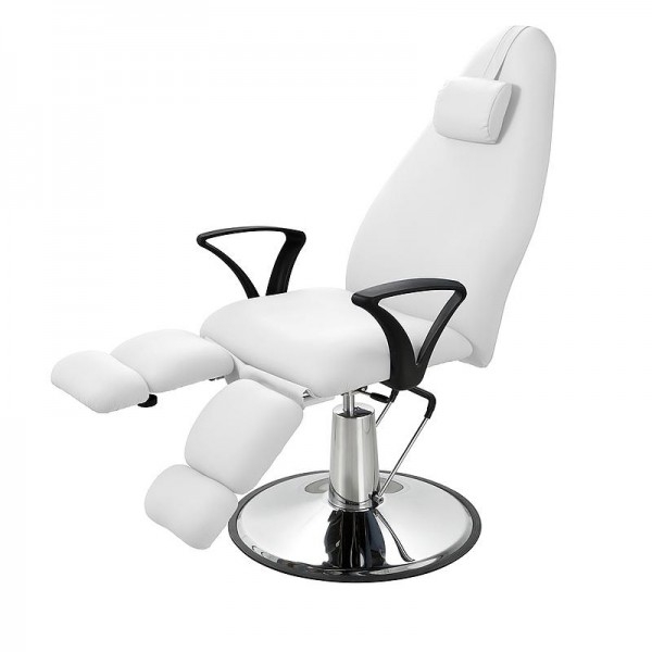 Chaise rotative hydraulique pour la podologie Sol: avec réglage en hauteur, dossier et repose-pieds Chaise rotative hydraulique pour la podologie Sol: avec réglage en hauteur, dossier et repose-pieds