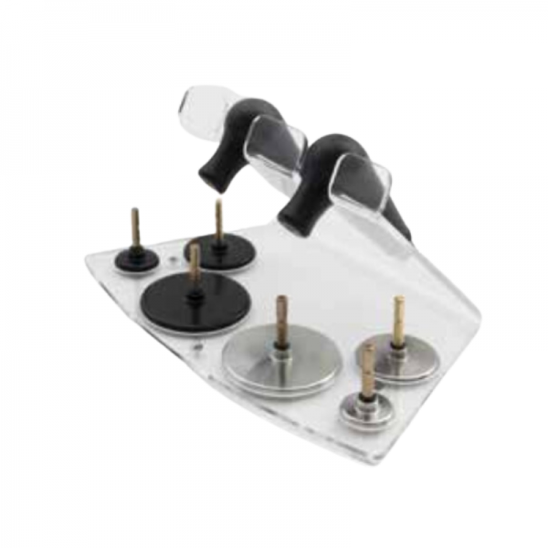 Support en plexiglas pour les accessoires DiaCaRe 5000 et Tecar Beauty 6000 de Globus Support en plexiglas pour les accessoires DiaCaRe 5000 et Tecar Beauty 6000 de Globus