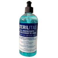 Gel désinfectant Sterilitas, avec distributeur et enrichi à l'aloe vera (500 ml)
