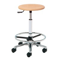 Tabouret en bois Kinefis Elite : sans dossier, avec anneau repose-pieds et hauteur élevée de 55 à 80 cm Tabouret en bois Kinefis Elite : sans dossier, avec anneau repose-pieds et hauteur élevée de 55 à 80 cm