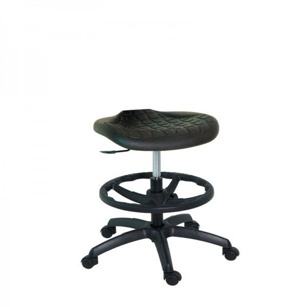 Tabouret en polyuréthane Kinefis Economy : sans dossier, avec anneau repose-pieds et hauteur élevée de 59 à 84 cm Tabouret en polyuréthane Kinefis Economy : sans dossier, avec anneau repose-pieds et hauteur élevée de 59 à 84 cm