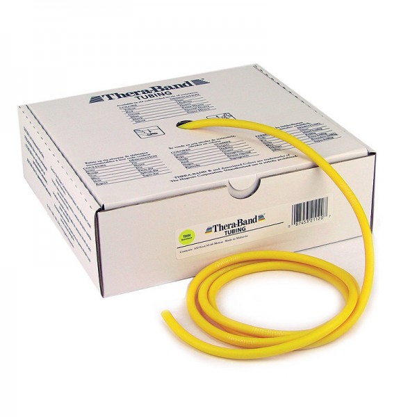 Thera Band Tubing 7.5m: Tubes en latex à résistance souple - Couleur jaune Thera Band Tubing 7.5m: Tubes en latex à résistance souple - Couleur jaune