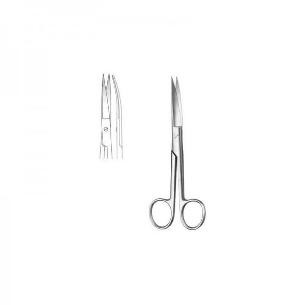 Ciseaux chirurgicaux courbes, pointus/pointus, 9 centimètres (JUSQU'A ÉPUISEMENT DES STOCKS)