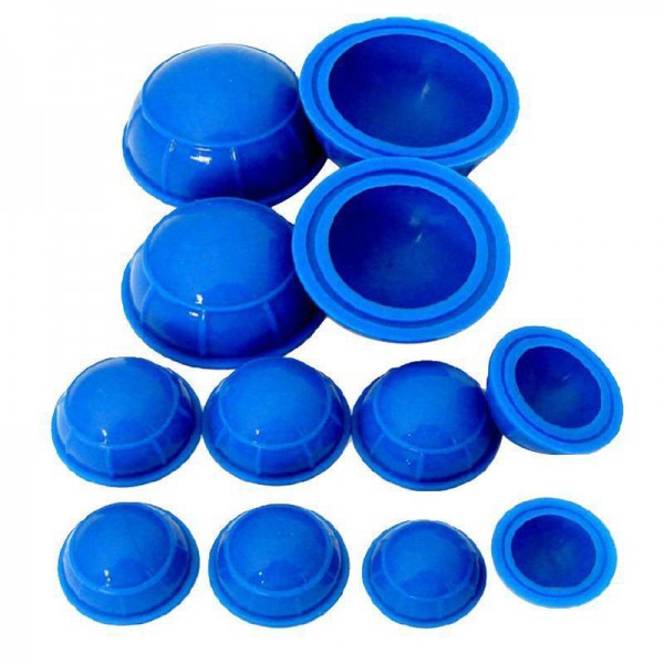 Kit de 12 ventouses bleues en silicone Kit de 12 ventouses bleues en silicone