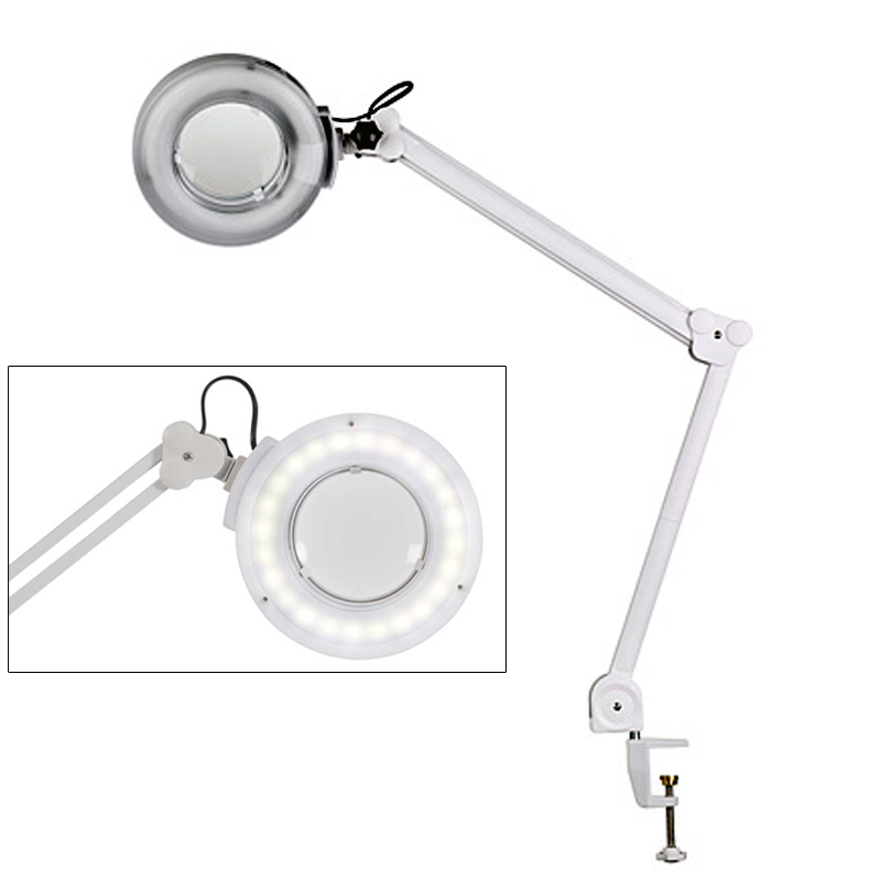 Lampe/Loupe de table à LED (avec pince)