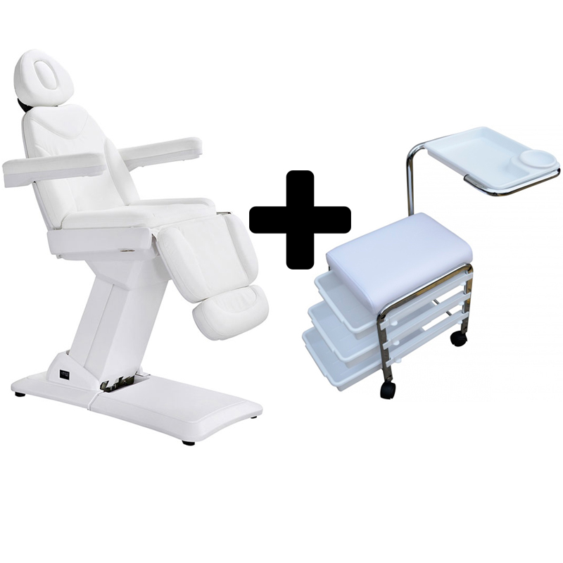 Beauty Premium Pack: Maxi fauteuil brancard électrique esthétique à quatre  moteurs + tabouret de manucure Brevis - Boutique Fisaude